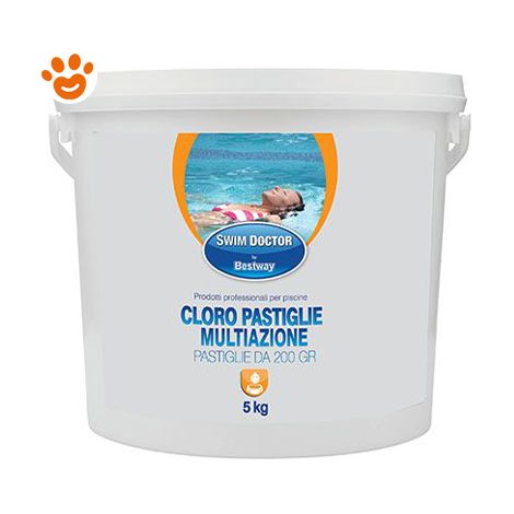 Bestway Cloro Pastiglie Combinate Multiazione 200 gr - Bestway Cloro Pastiglie Combinate Multiazione 200 gr - Confezione Da 5 Kg