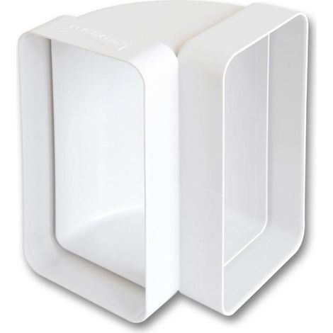 Curva verticale tubo rettangolare la ventilazione bianco - ccv126b