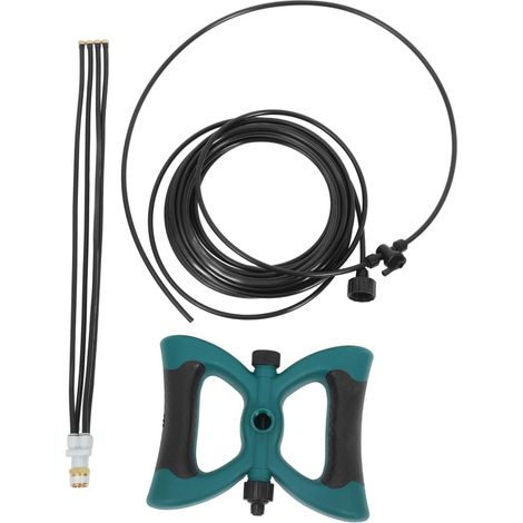 Système de refroidissement par pulvérisation portable pour buse de jardin, tuyau de brouillard d'eau adapté au refroidissement de la terrasse du jardin, tube d'extension de 10 m avec tige d'extension (1/5)