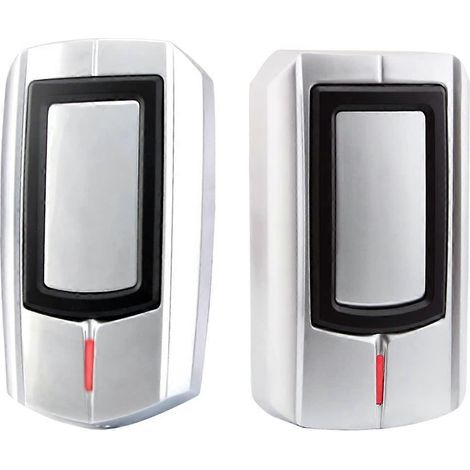 Lecteur de cartes de contrôle d'accès RFID 125 kHz, lecteur de cartes en champ proche Wiegand, étanche, en métal, conception antivol pour extérieur. (1/5)