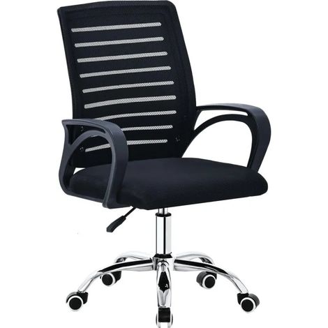 Poltrona de oficina Chester negra 570x560x920-1010