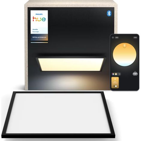 Philips Hue Aurelle Plafonnier Carré Grand (Noir) Lumière blanche chaude à froide - White Ambiance (1/2)