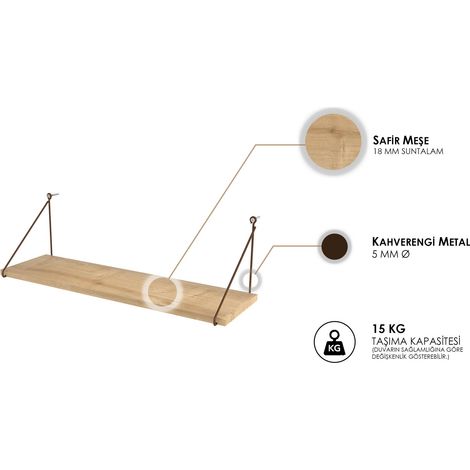 Estante de pared, estante de almacenamiento Shelf Roble (1/4)