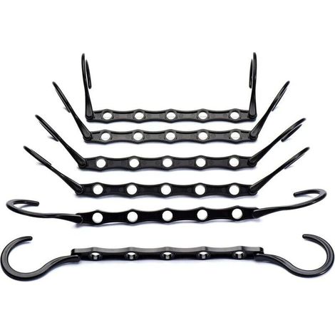 Lot de 10 Cintres Magiques Organisateur de Noir 38CM Cintre Garde-Robe Rangement pour Vêtements Gain de Place dans les Placard (1/4)