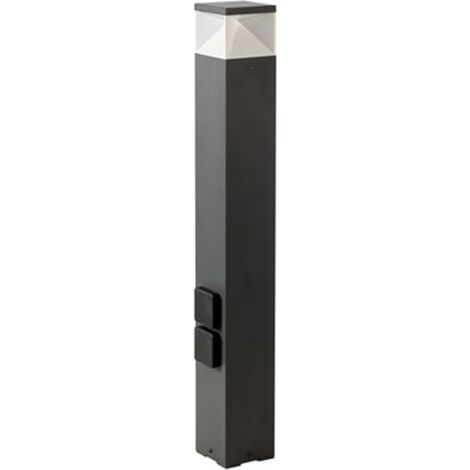 Paletto Alto Moderno Diamond Con Prese Alluminio Grafite 12W Led 400K