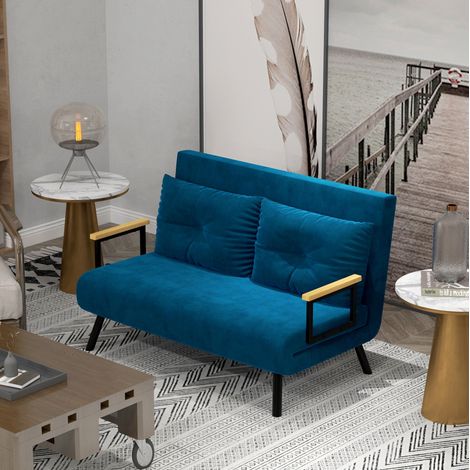Schlafsessel mit Bettfunktion 102x73x81 cm Blau OKMYHOME (1/5)