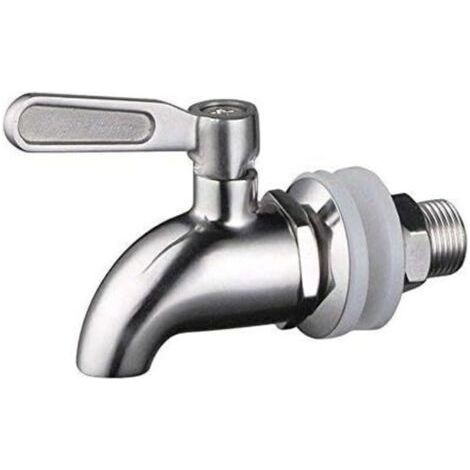 Stainless Steel Beverage Dispenser Replacement Tap Faucet for Homebrew Barrel Ferment Wine Beer Beverage Juice Dispenser Spigot (1/4)