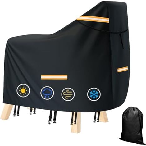 Bâche de protection imperméable pour cheval en bois Oxford 420D résistant aux UV avec 5 bandes réfléchissantes, cordon de serrage, boucle (140 x 130 x 100 cm) (1/5)