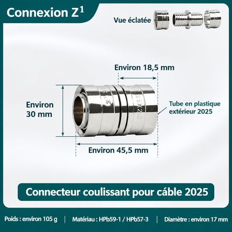 Raccord droit 25 mm en laiton nickelé à glissement pour tube chauffage au sol multicouche plomberie eau 1 kg – Livraison gratuite (1/5)