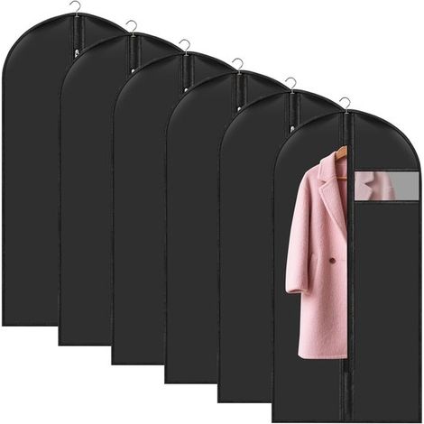 Kleidersäcke, 6er-Set – 60 x 120 cm, wasserdicht und staubdicht, mit Reißverschluss, zum Schutz von Kleidung, für Hemden, Anzüge und Mäntel
