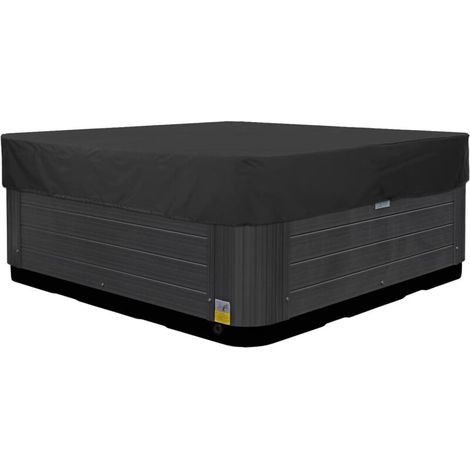 Whirlpool-Abdeckung für den Außenbereich, 210D Oxford-Gewebe, Spa-Schutzhülle, wasserdicht, staubdicht, quadratische Poolabdeckung, Schwarz, 231 x 231 x 30 cm