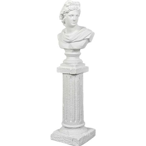 Paris Prix – Statue en magnésie buste 63cm blanc – Déco moderne – Poids 2,5kg – Dimensions L. 19 x l. 16 x H. 63,5cm (1/5)