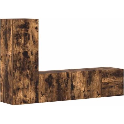 Maison Exclusive - 3-tlg. TV-Schrank-Set Räuchereiche Holzwerksto (1/5)