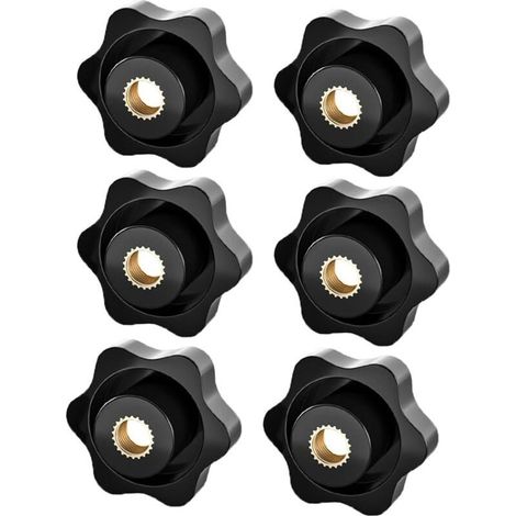 6 Pièces écrous à poignée en étoile M8 - écrou moleté, écrou de serrage M8, bouton serrage à tête étoile,écrous à poignée moletés pour appareils électroniques mécaniques et industriels