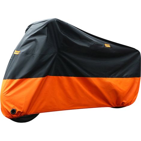 Cubierta Para Motocicleta - Tela Oxford 210D Impermeable - Para Scooter Y Motocicleta - 295x110x140 cm - 4XL - Negro Con Franjas Reflectantes - Incluye Bolsa De Almacenamiento (1/5)