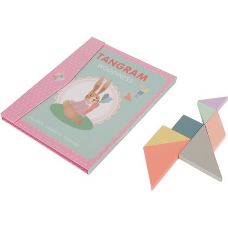 Coffret magnétique Tangram portable pour enfants dès 36 mois - Livre-jeu éducatif aux couleurs vives, puzzle géométrique de type livret (1/5)