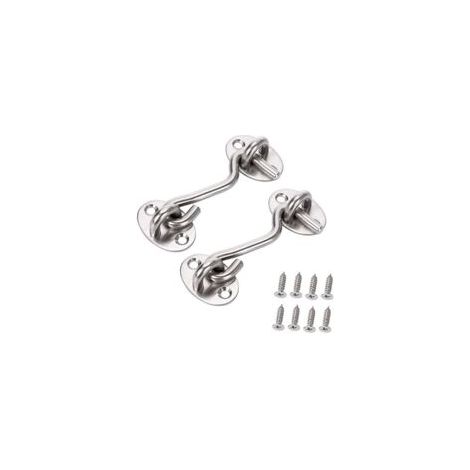Crochet Fermeture Porte, Crochet de Cabine En Acier Inoxydable, Crochet Cabine, Acier Inoxydable Porte Loquet, Verrou Porte Coulissante pour Serrures Porte de Bain Fenêtre Porte Coulissante (1/5)