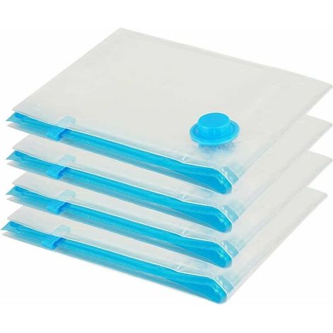 Lot de 4 sacs de rangement sous vide XXL (4 Jumbo, 100 x 80) peu encombrants pour draps, vêtements, couettes et couvertures-AquaForge