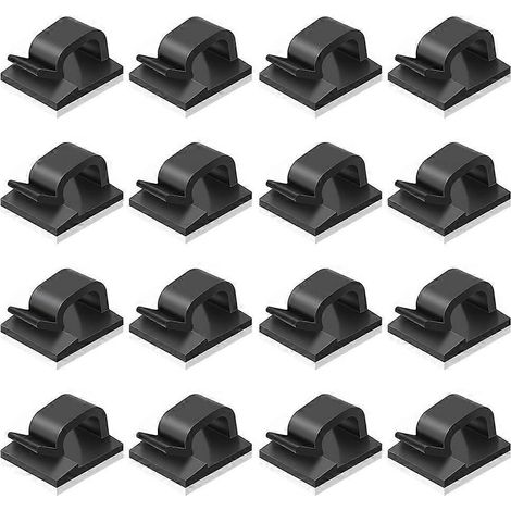 Lot de 50 mini clips de fixation pour câbles d'extérieur, clips lumineux, clips de décoration, crochets auto-adhésifs-1.42X1.36X0.88CM-Black