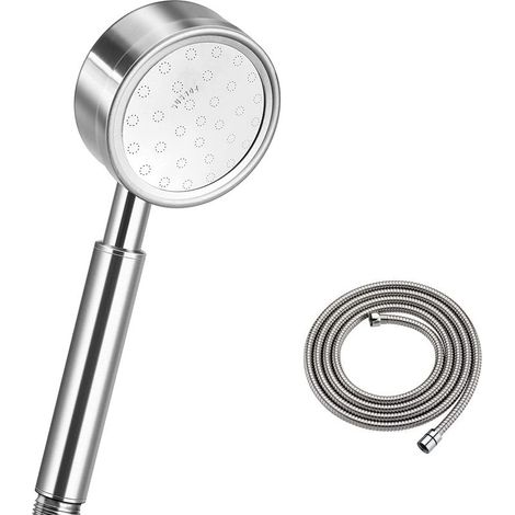 Pommeau Douche Haute Pression avec Tuyau 1,5m, Pommeau de Douche Economie d'Eau en Acier Inoxydable 304 Installation et Nettoyage Faciles (1/5)