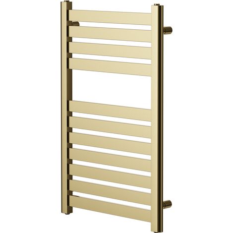 Colore Cassini Brushed Brass 800mm x 500mm Heated Towel Rail (1/5)