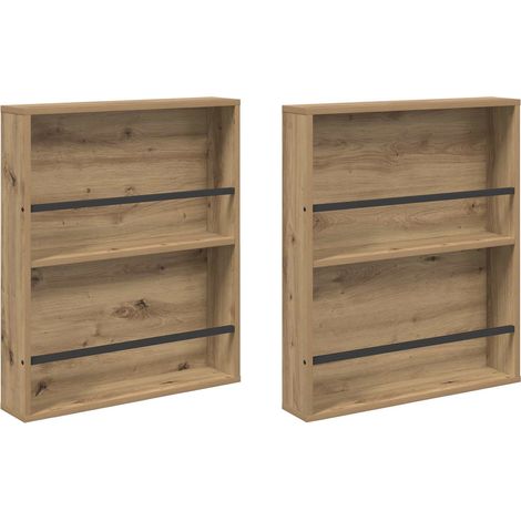Maison Exclusive - Scaffale per riviste 2 pcs Rovere artigianale 60 x 12 x 70 cm