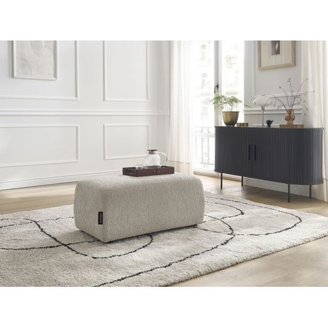 BOBOCHIC - Pouf ATILLA tissu texturé Beige (1/5)