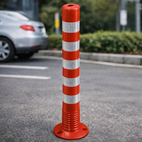 Palo cono rifrangente per segnalazione in plastica arancione (1/5)