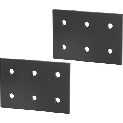 plaques de jonction à 6 trous en alliage d'aluminium résistant à la rouille et à la corrosion, plaques de connexion plates pour machines et meubles 6060 (1/5)