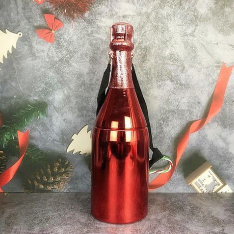 Tirelire multifonctionnelle en forme de bouteille de champagne, avec bandoulière. (1/5)
