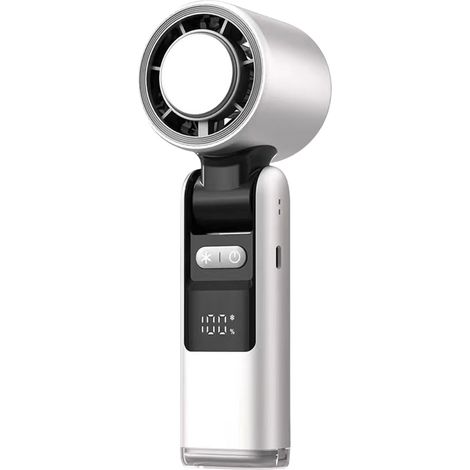 Ventilateur Portable Pour Voyage,Ventilateur À Main Personnel De Refroidissement Puissant Refroidisseur D'air À 100 Vitesses Avec Affichage LED (1/5)