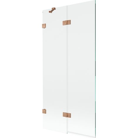 Paroi de baignoire 2 volets gauche 90 x 150 cm, transparent, cuivre brossé - 897-090-100-65-00-L (1/5)