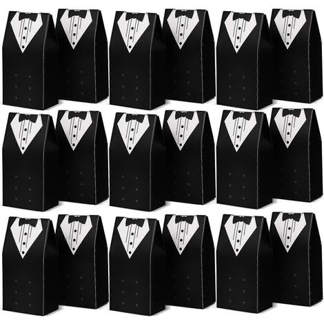 50 boîtes à bonbons/smoking de marié/robe de mariée - Emballage de bonbons/cadeaux pour les invités du mariage (marié) - Multicolore (1/4)
