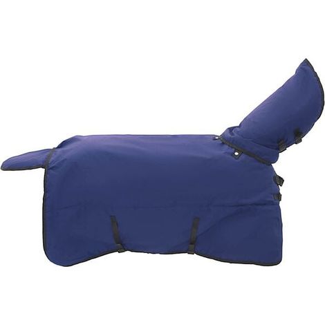 Couverture pour cheval vert foncé et noir, 75 cm en polyester (1/5)