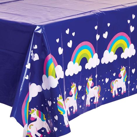Nappe Bleue en Plastique - Par Paquet, Decoration Anniversaire Enfant (FC975) (1/5)