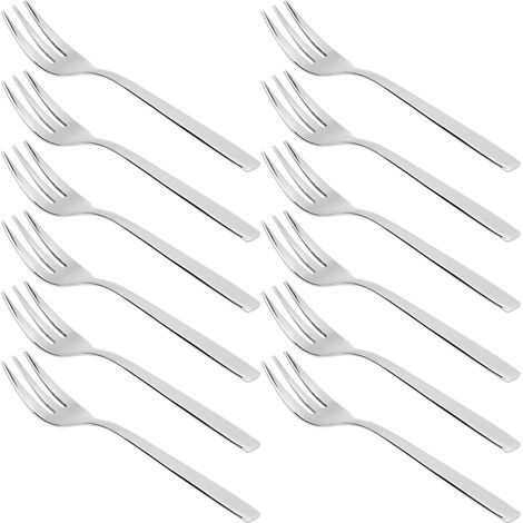 12 fourchettes multifonctions en acier inoxydable pour dégustation, apéritifs, gâteaux, desserts, salades et fruits (1/5)