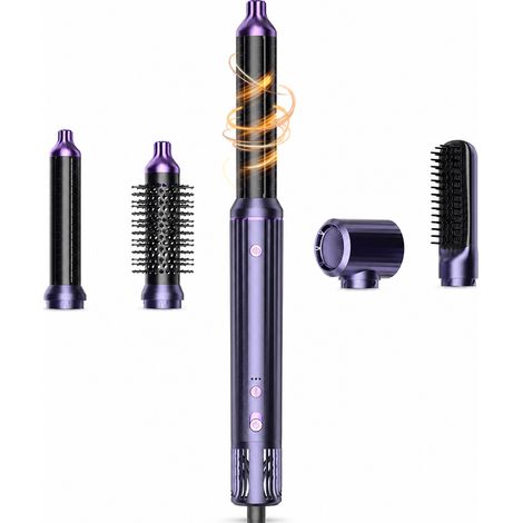 Brosse Coiffante à Air Chaud 5 en 1 Haute Vitesse pour Sécher, Lisser et Boucler, Bleue, Prise US 110 V (1/5)