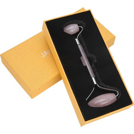 Rouleau de Jade Visage Pierre Naturelle Massage Facial Anti-Âge Double Extrémité Outil de Lifting Peau Argent (1/5)