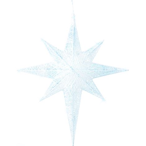 Decoración figura LED metal blanco forma de estrella algodón interiores exteriores Osma