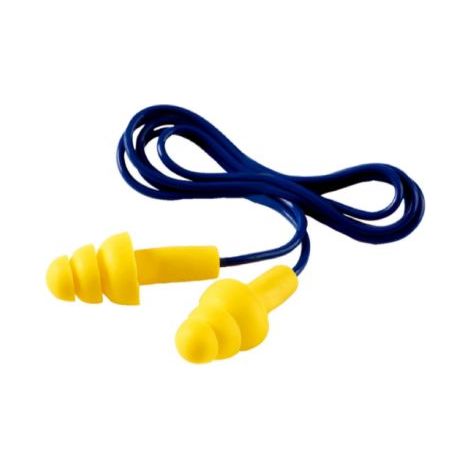 3M – Bouchons d'oreilles cordés réutilisables 29dB – Réduction sonore SNR 32dB – Conformité EN 352-2 – Pour environnements bruyants