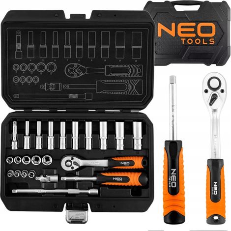 Jeu de clés à douille satinées 1/4", 23 pièces - T N10-231
