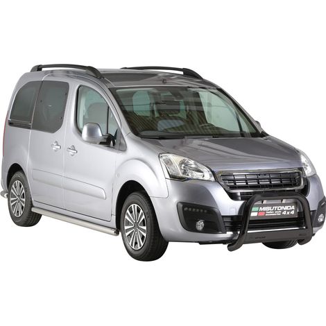 Pare-buffle Avant pour Peugeot Partner 2018-2026 63 mm en Acier Noir (1/5)