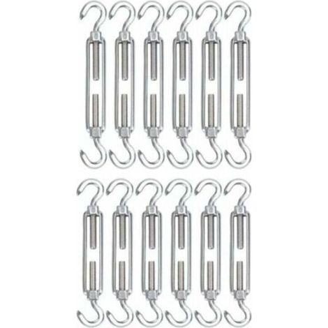 UlisemM5 Tendeur Cable Acier Inoxydable, Lot de 12 Tendeur de Fil Crochet et Crochet Réglable H (1/5)
