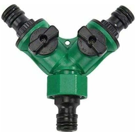 BUNTHAUS 3/4\"Y Distributeur 2 Voies pour Tuyaux d'arrosage, Répartiteur d'eau pour Tous Les Robinets, Universel, Réglable (1/5)