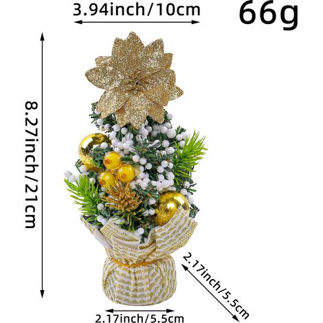 Mini sapin de Noël de table 20 cm, petite décoration de Noël à poser, ornement festif pour table, bureau, chambre et salon, idée cadeau pour enfants et fêtes (1/5)