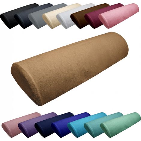 Drap housse de protection en éponge pour coussin demi-rond 66 cm x 22 cm x 12 cm de table de massage - Marron clair - Vivezen (1/5)