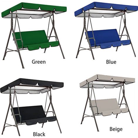 Schwarze Schutzhülle für Gartenschaukeln, Set aus wasserdichter, staubdichter und UV-beständiger Oxford-Abdeckung, Schutzhülle für Hängesessel auf Terrasse oder im Garten, 164 x 114 x 15 cm, aus 190T (1/5)