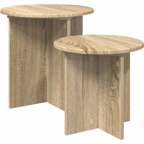 Side Table Set with Storage 2 pcs Sonoma Oak Engineered Wood vidaXL