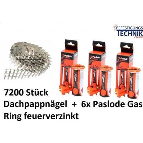 Dachpappnägel 3,1x32mm Ring feuerverzinkt Gas für Paslode Dachpappnagler IM45CW-EN12716