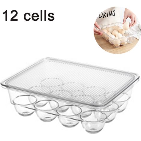 soporte para huevos con tapa, apilable, plástico transparente sin BPA, para guardar en el refrigerador de la cocina. (1/5)